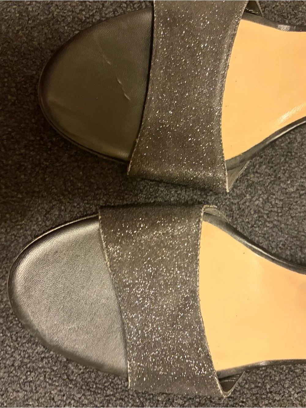 Diane Von Furstenberg Kinder Black Sparkle Open-Toe Heeled Sandals